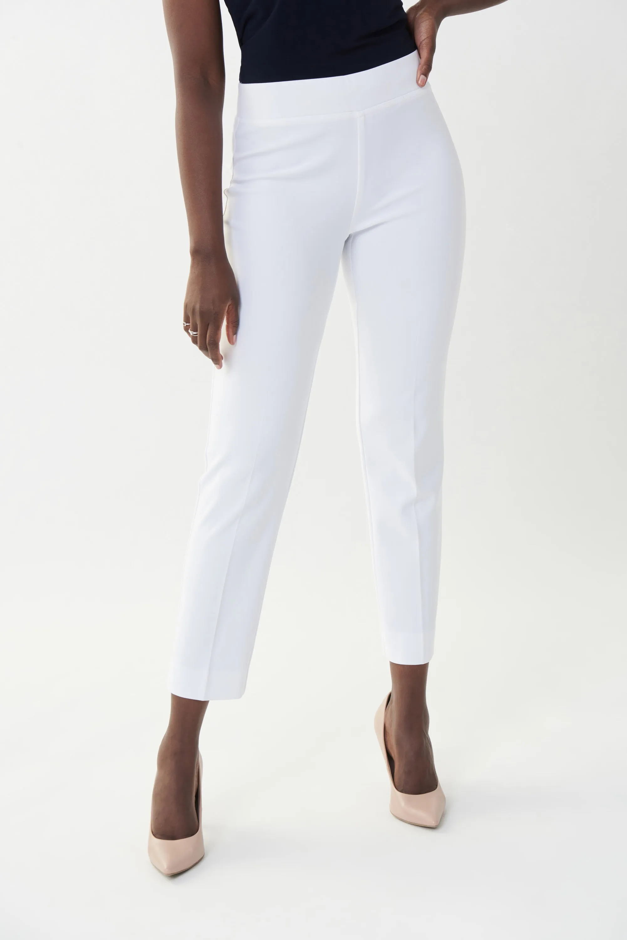 143105NOS Joseph Ribkoff Crop Flared Vanilla Trousers