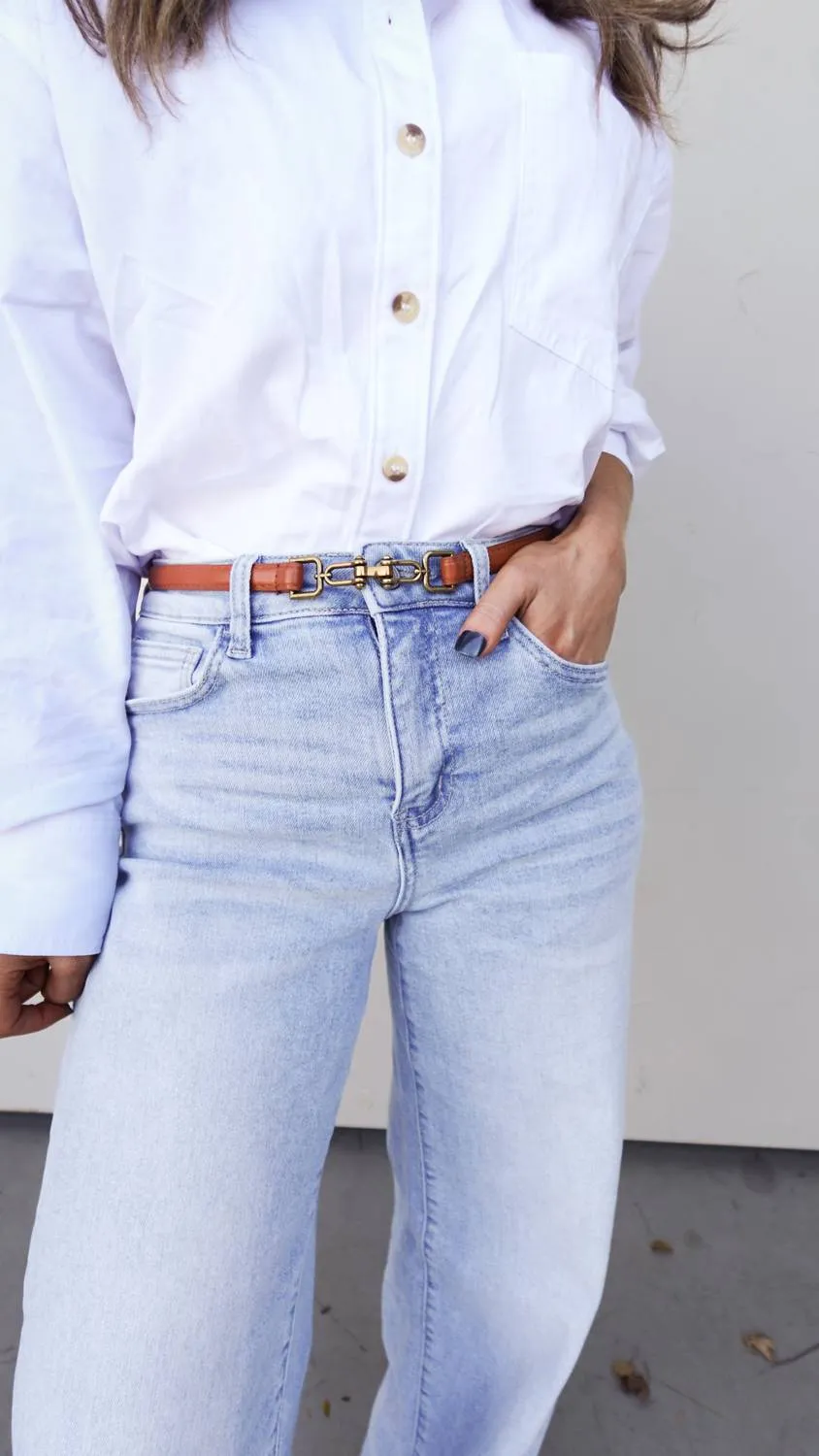 Aemi   Co - Cotton Button Down With Tortoise Buttons