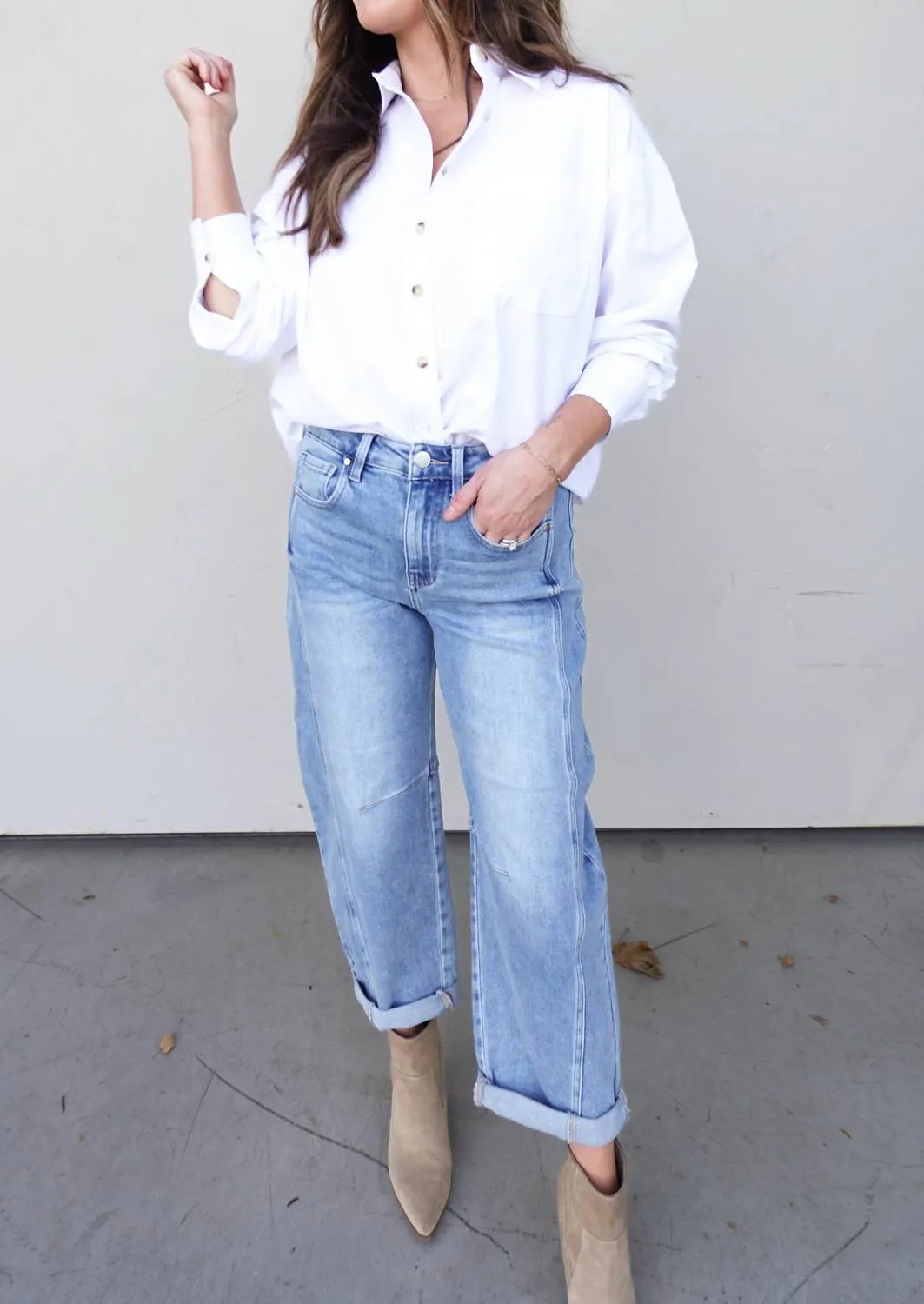 Aemi   Co - Cotton Button Down With Tortoise Buttons
