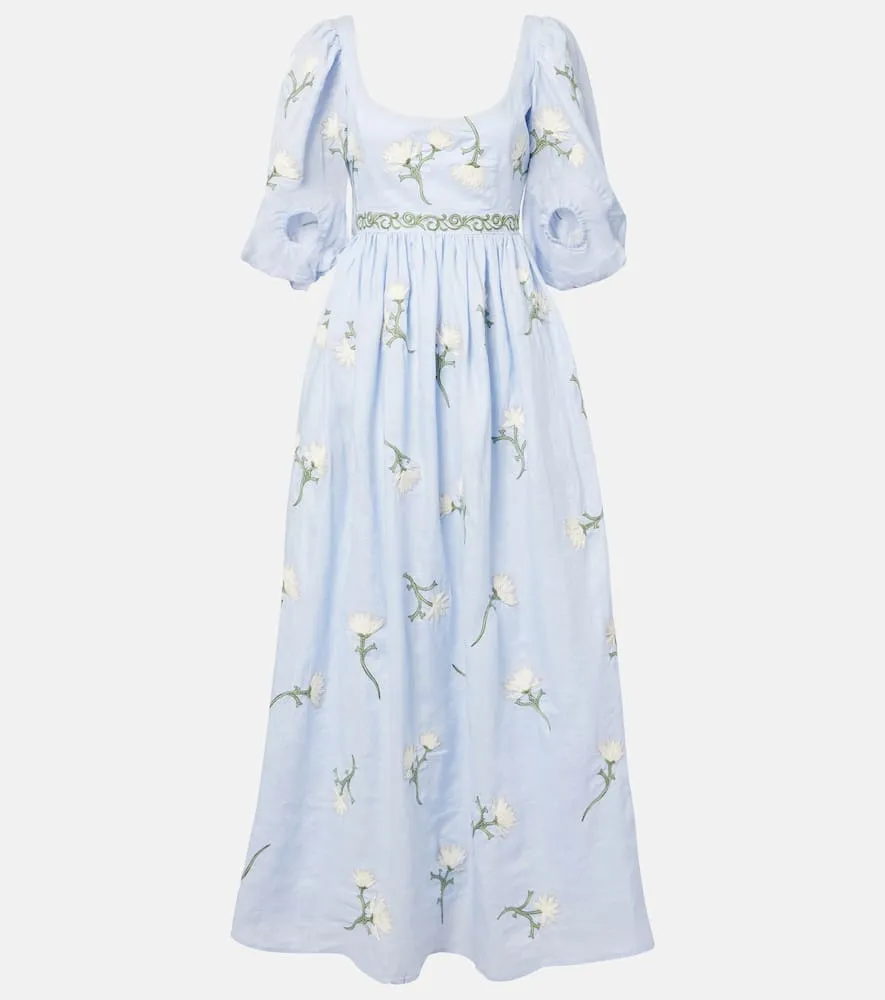 Agua by Agua Bendita Viviane floral linen maxi dress