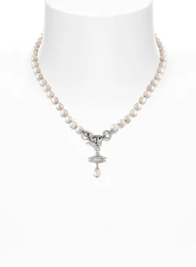 Aleksa Pearl Necklace - Silver - 63010111-02P226-CN-W1