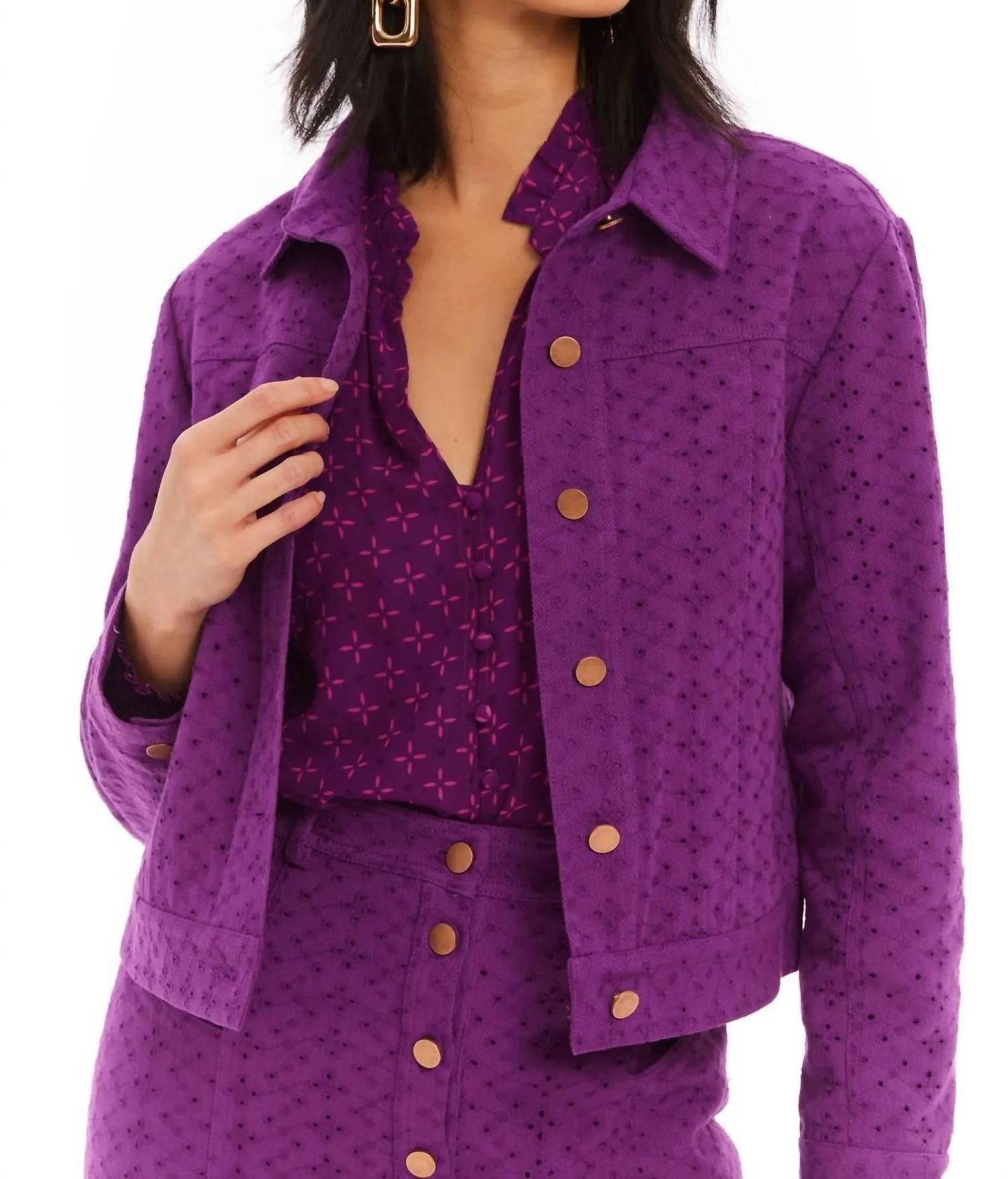 Allison New York - Liv Eyelet Twill Jacket