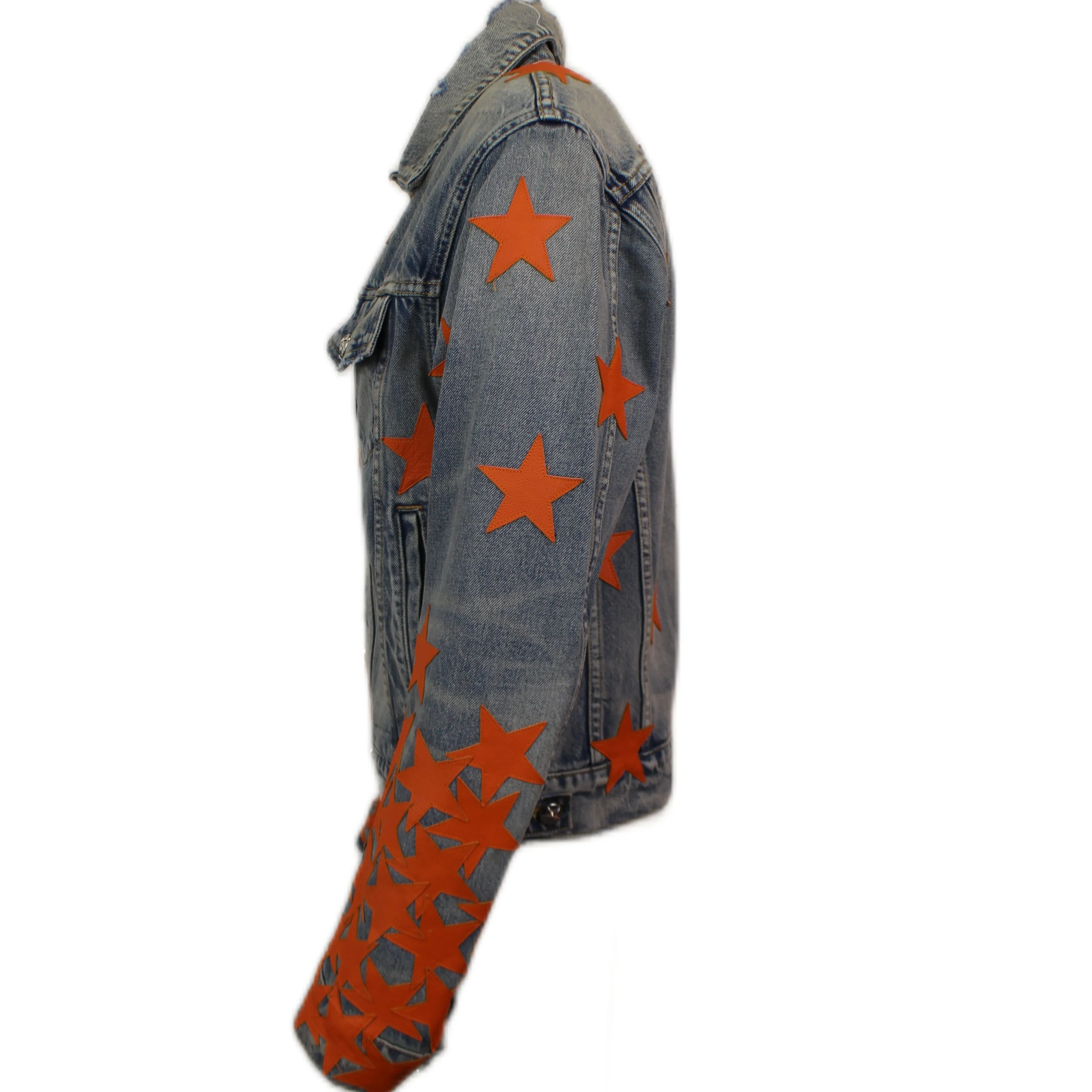 Amiri CHEMIST STAR TRUCKER Clay Indigo Denim Jackets