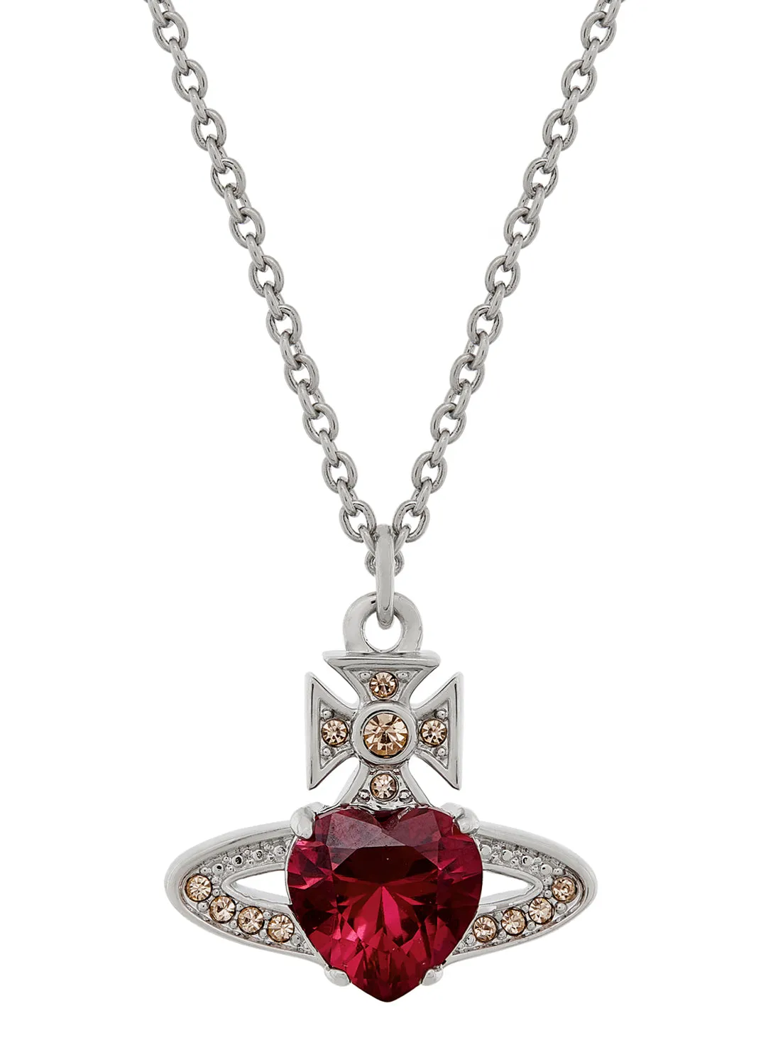 Ariella Pendant - Silver/Ruby Red/Peach - 6302038Y-02P274-CN