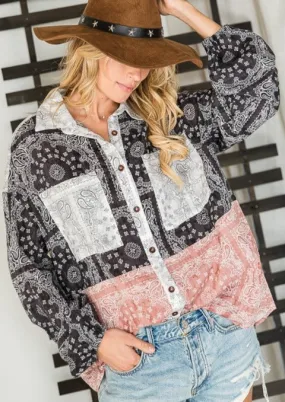 Bandana Print Button Down Relaxed Fit Button Down Made in USA