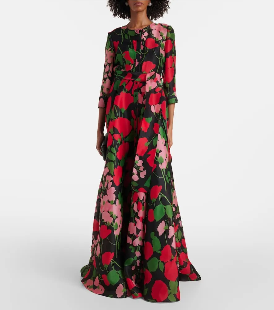 Carolina Herrera Floral silk gazar gown