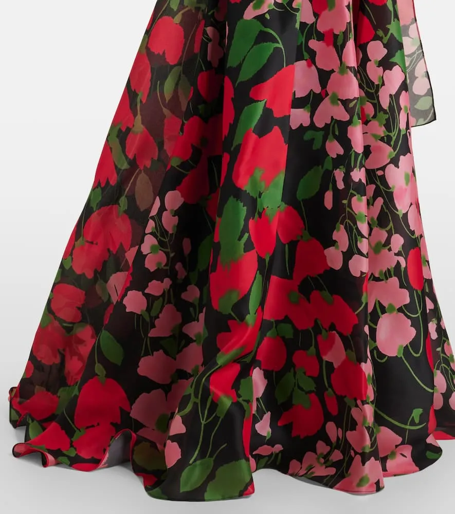 Carolina Herrera Floral silk gazar gown