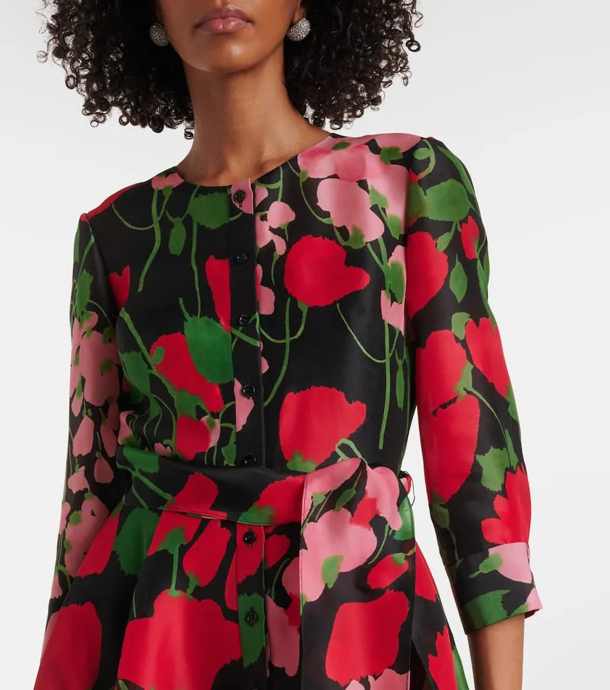 Carolina Herrera Floral silk gazar gown