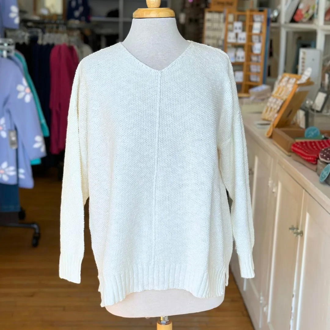 Center Seam Seed Stitch Sweater