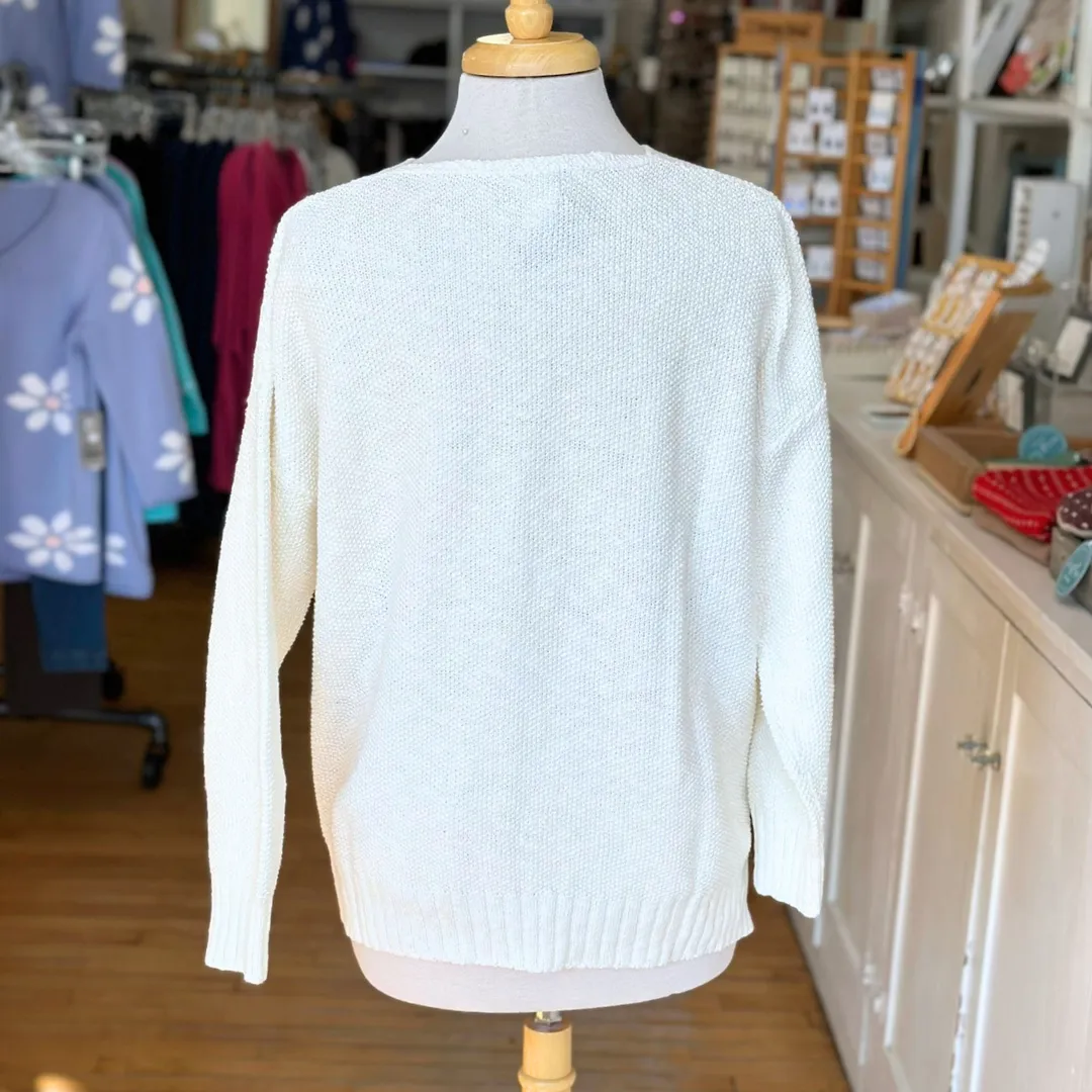 Center Seam Seed Stitch Sweater