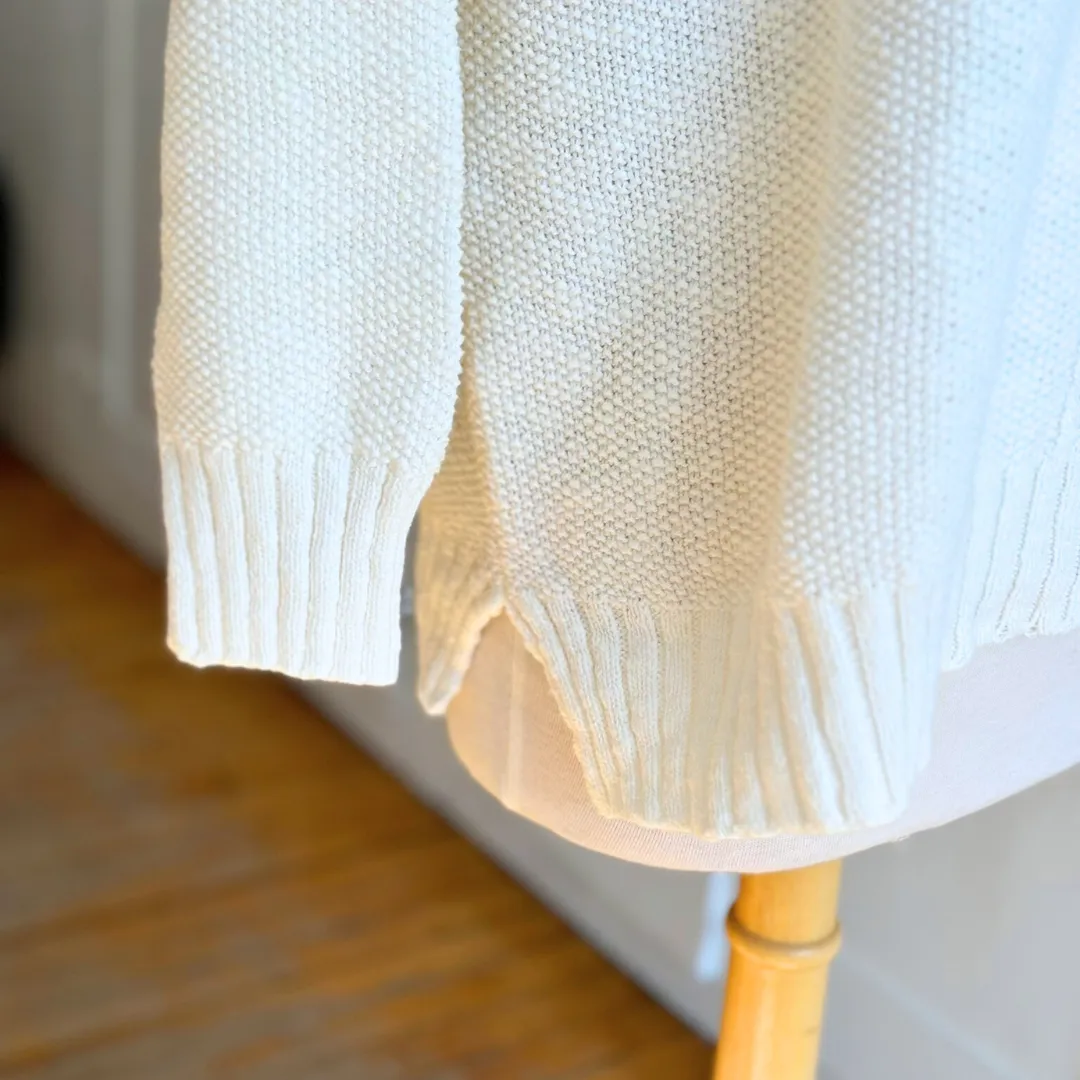 Center Seam Seed Stitch Sweater