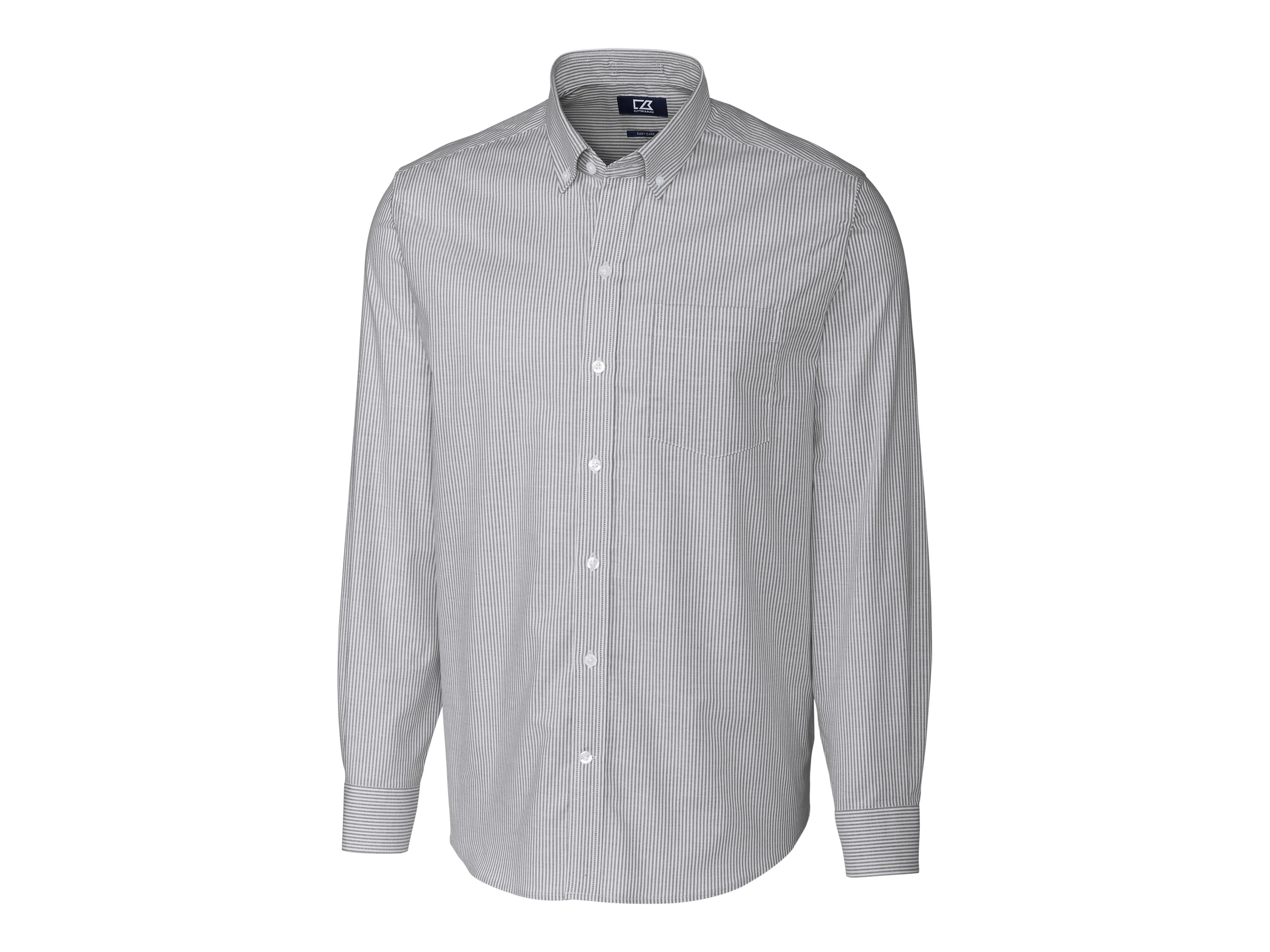 Cutter & Buck Stretch Oxford Stripe Mens Big and Tall Long Sleeve Dress Shirt