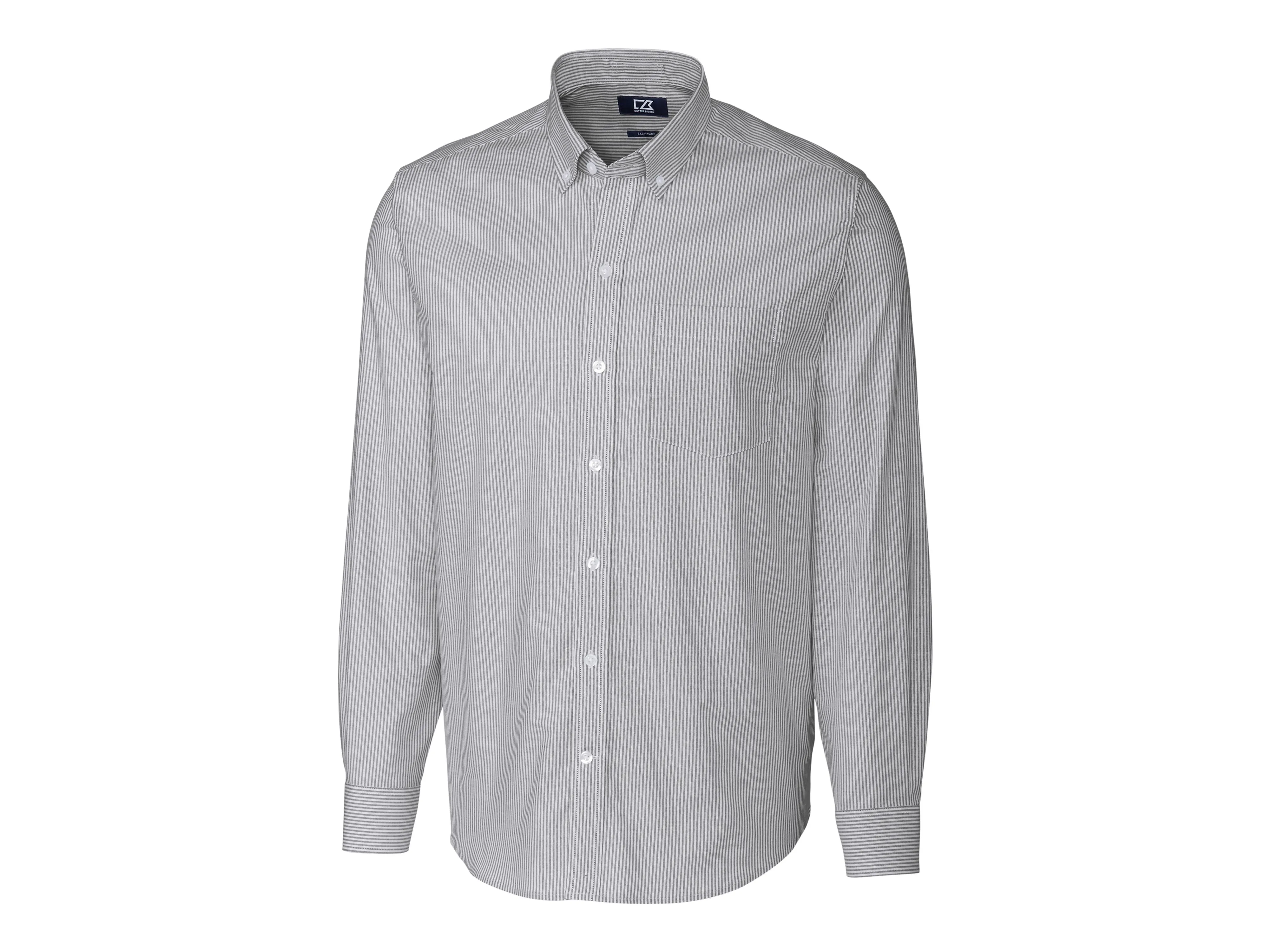 Cutter & Buck Stretch Oxford Stripe Mens Big and Tall Long Sleeve Dress Shirt