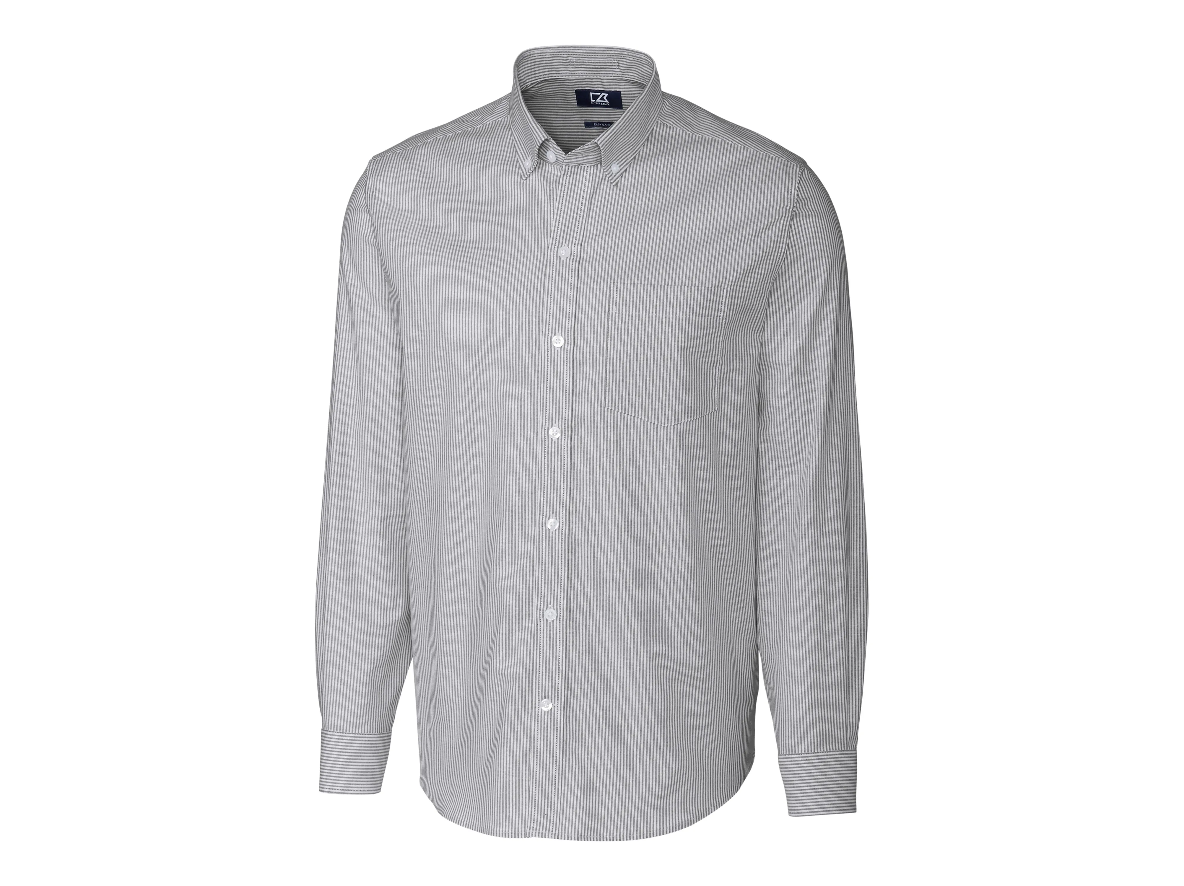 Cutter & Buck Stretch Oxford Stripe Mens Big and Tall Long Sleeve Dress Shirt