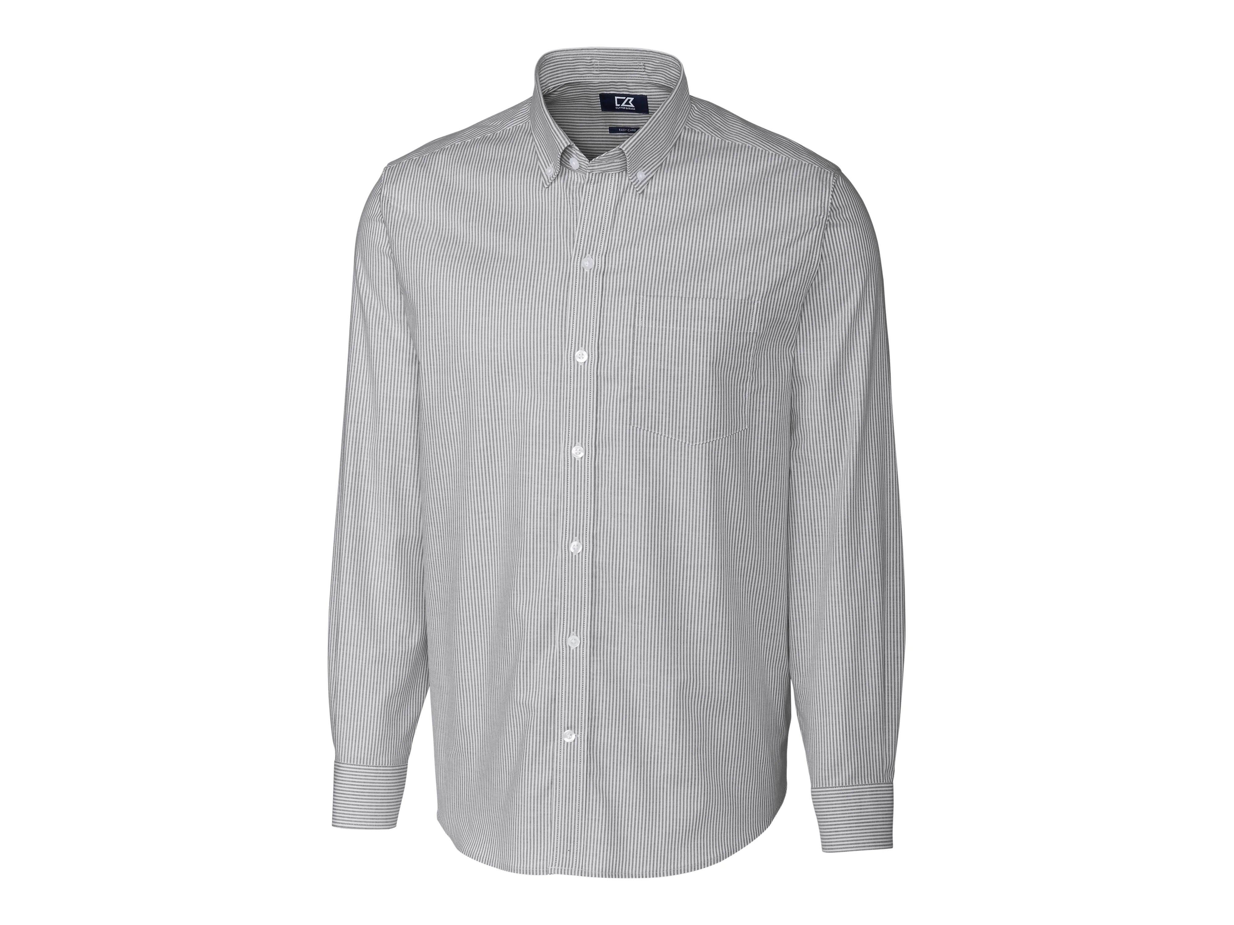 Cutter & Buck Stretch Oxford Stripe Mens Big and Tall Long Sleeve Dress Shirt