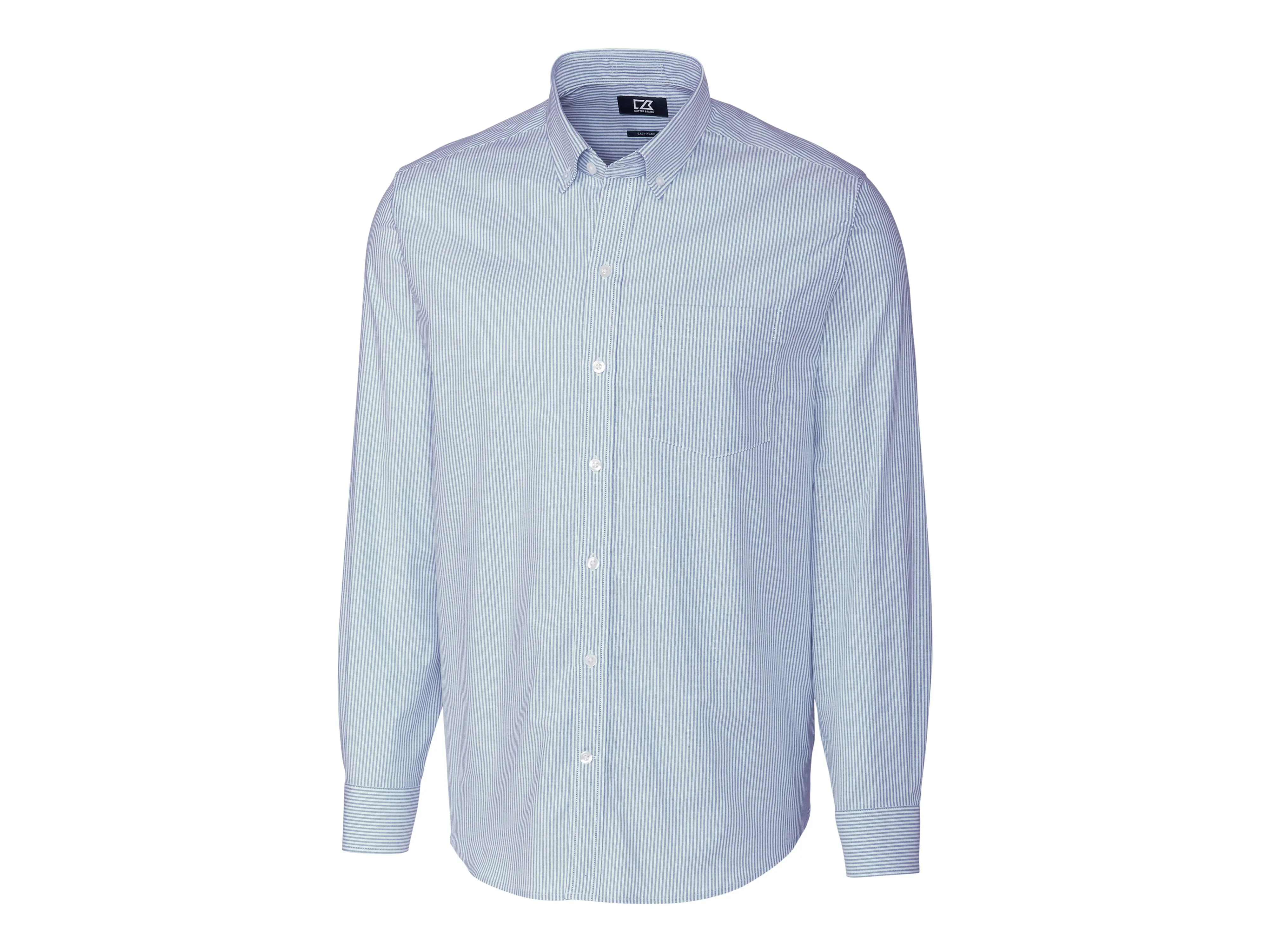 Cutter & Buck Stretch Oxford Stripe Mens Big and Tall Long Sleeve Dress Shirt