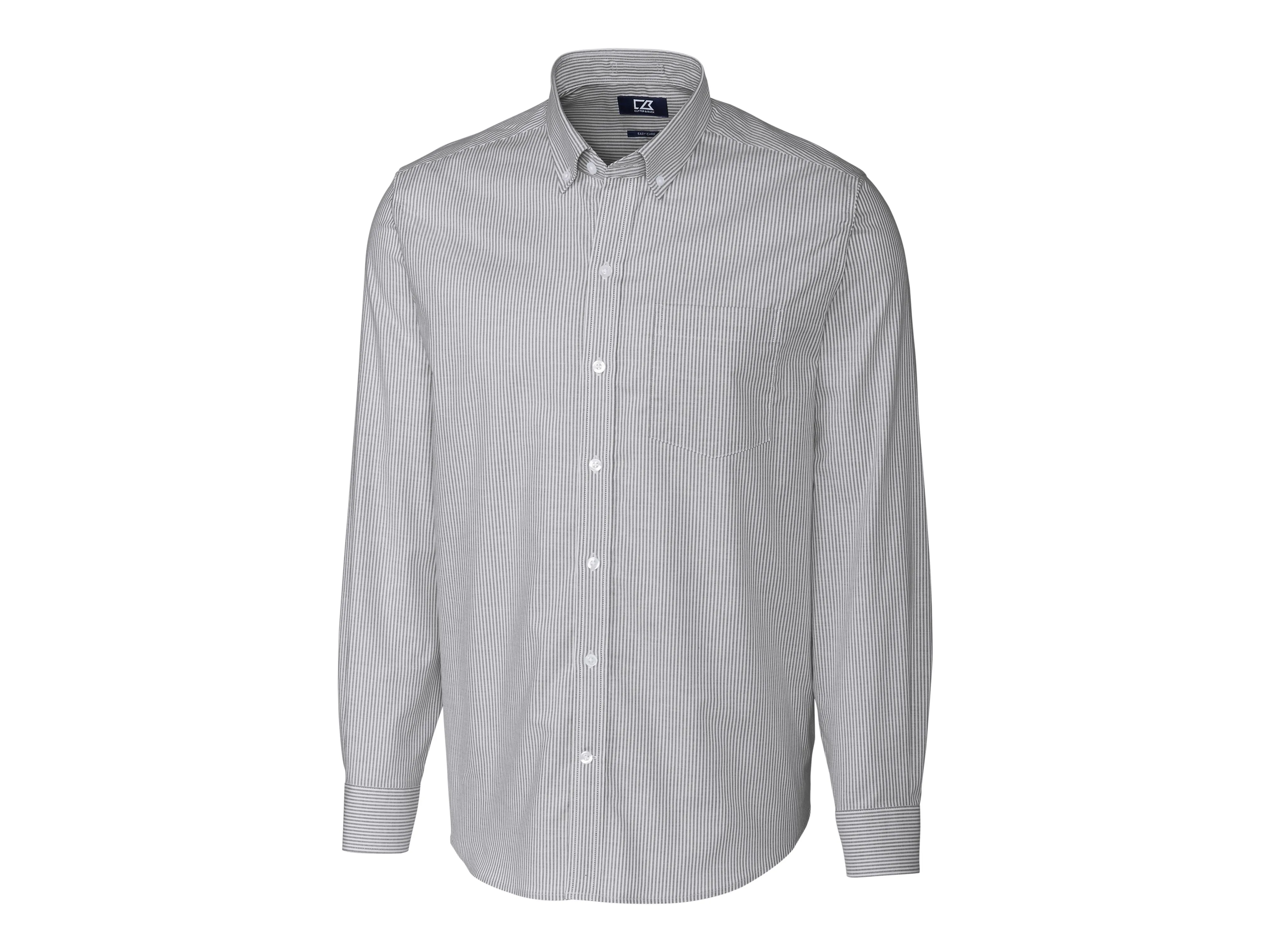 Cutter & Buck Stretch Oxford Stripe Mens Big and Tall Long Sleeve Dress Shirt