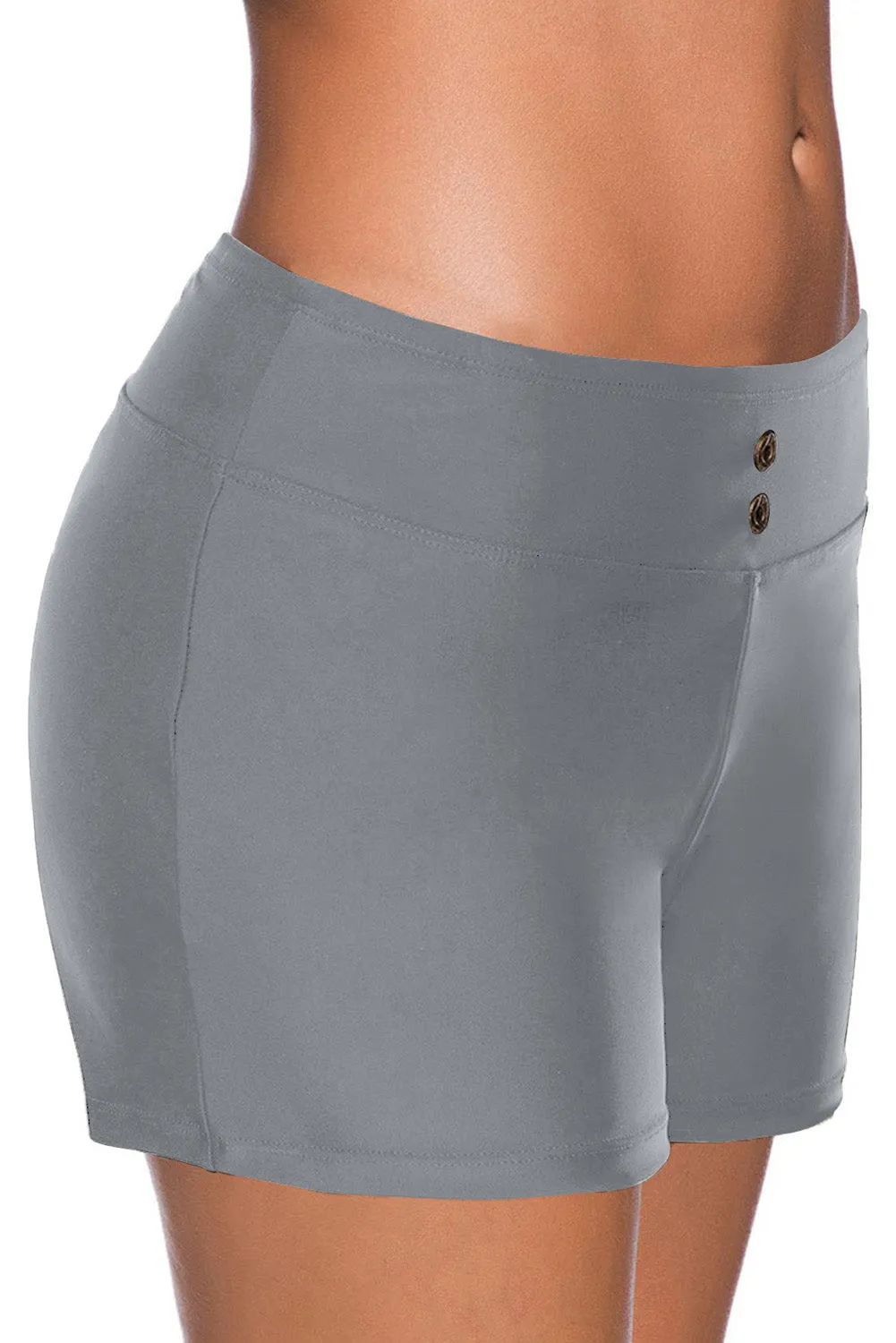 Eyelets Waistband Swim Boyshorts