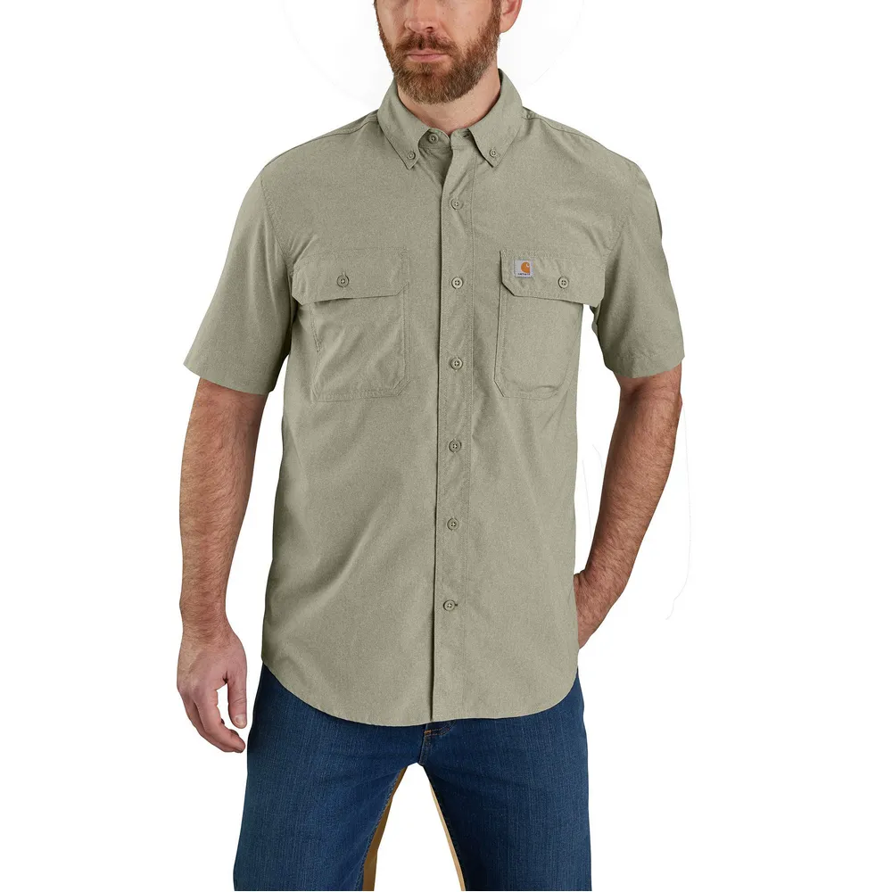 Force Relaxed Fit Lightweight Short-Sleeve Shirt - 391-Burnt Olive | Carhartt 105292