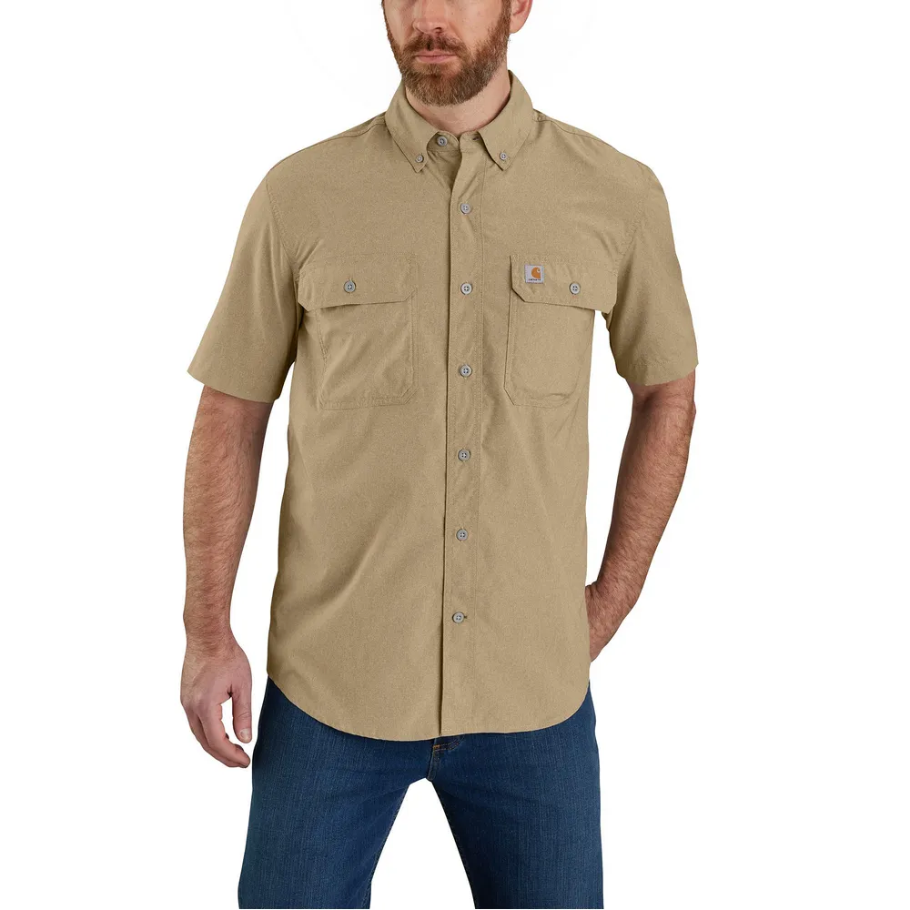 Force Relaxed Fit Lightweight Short-Sleeve Shirt - DKH-Dark Khaki | Carhartt 105292