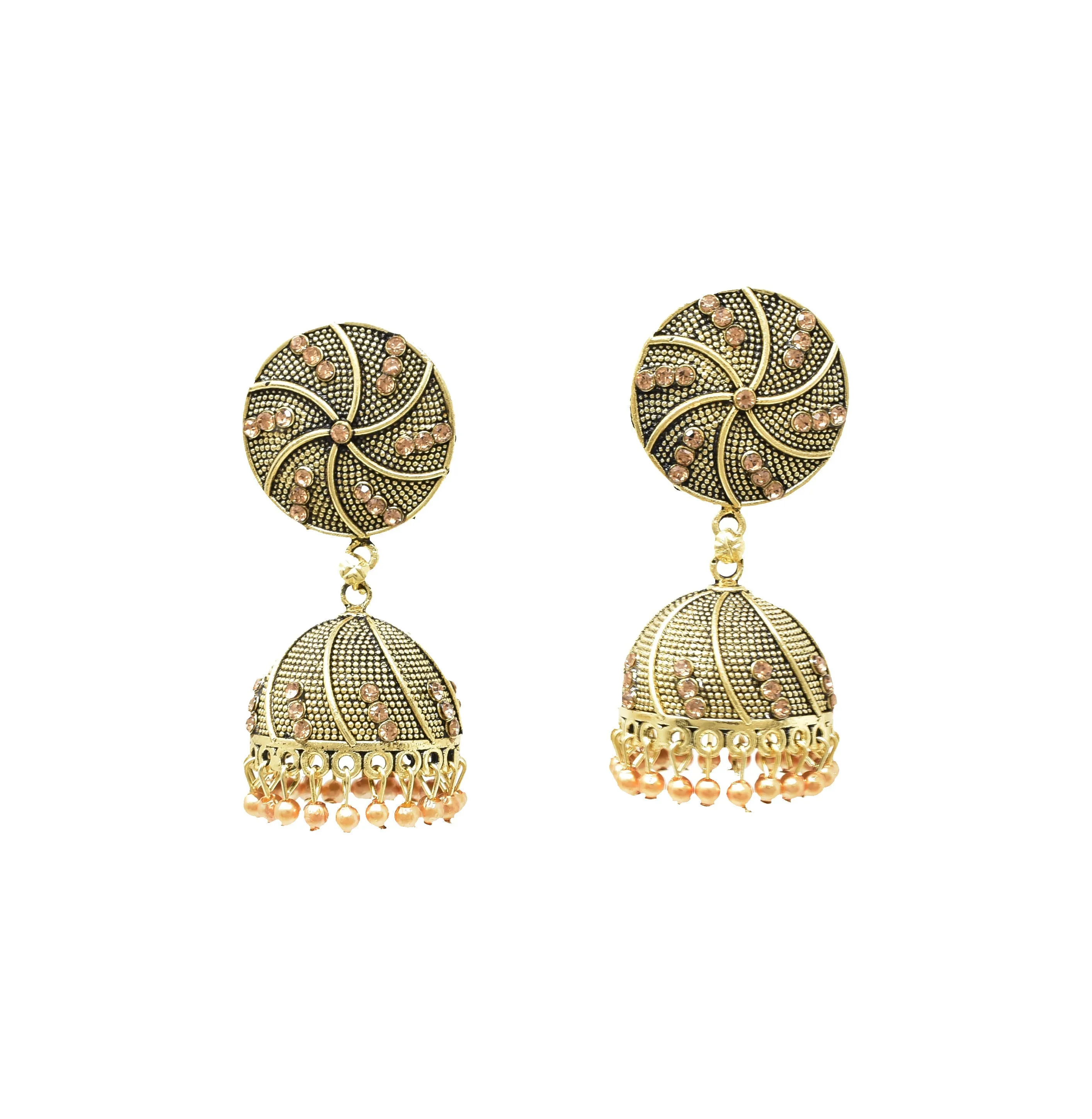 Gold-Plated Jhumkas: Oxidized Earrings for Women