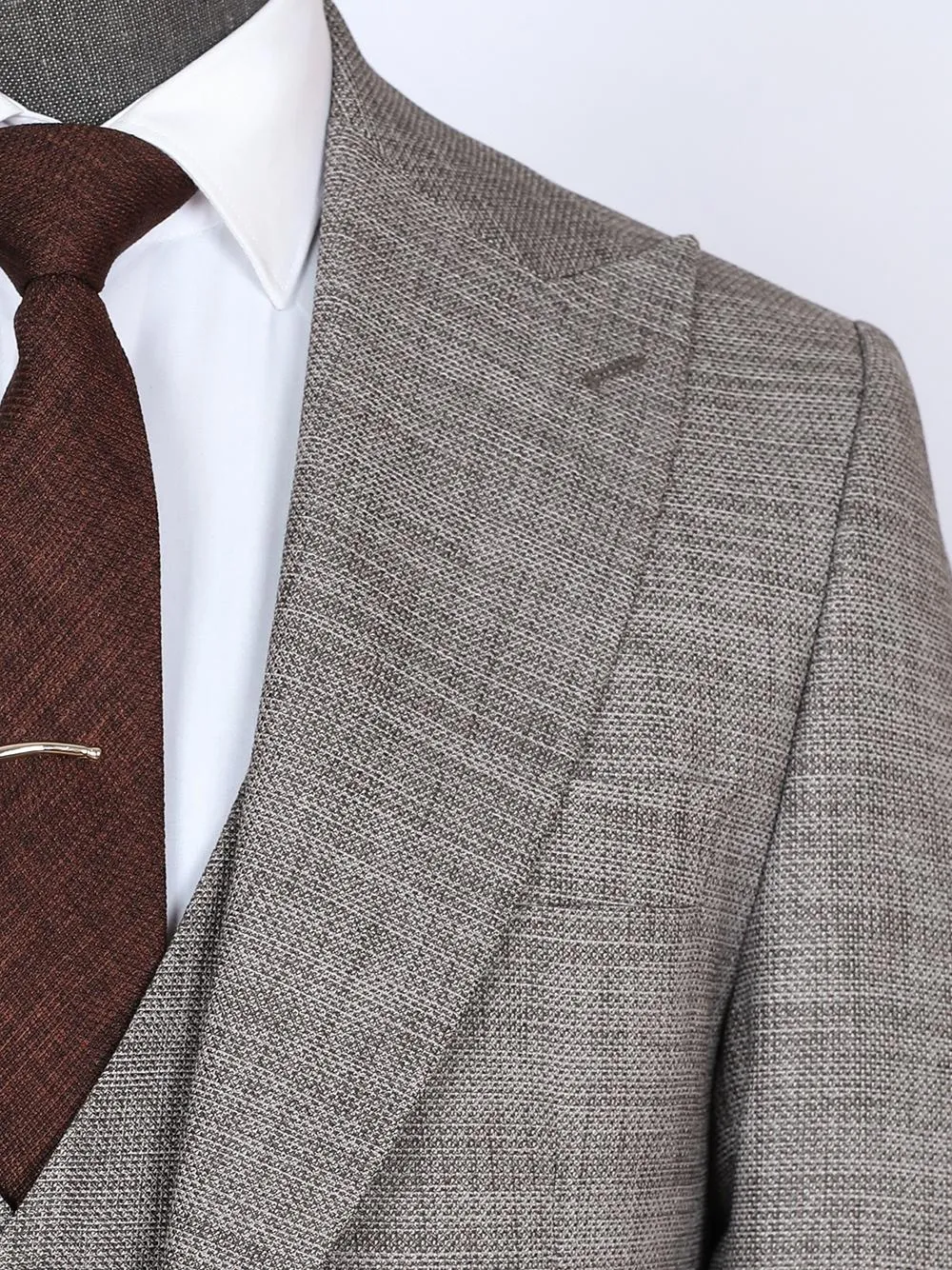 Harvey Brown Set Blazer Linen Suit