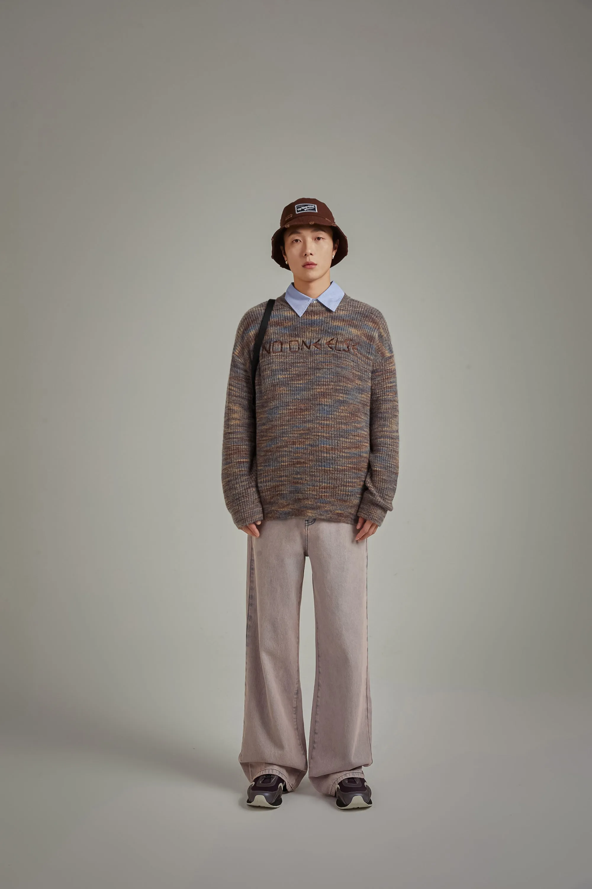 Lettering Vintage Knit Sweater