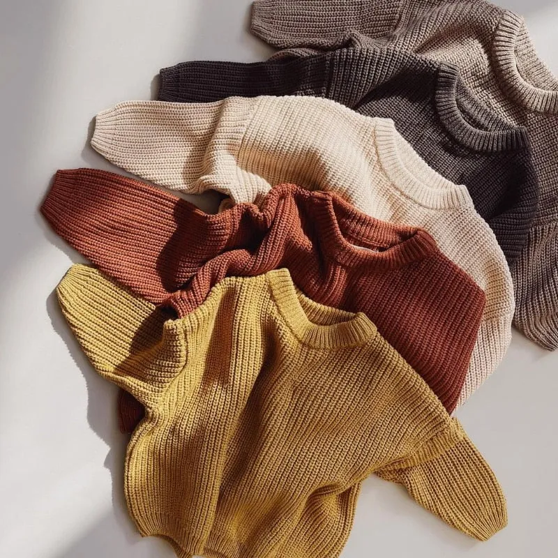 Long Sleeves Cotton Knit Sweater