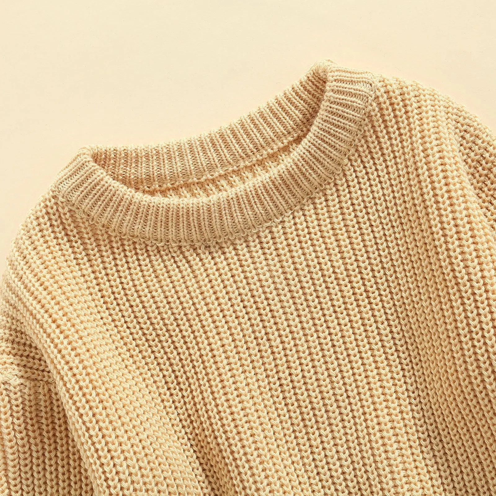 Long Sleeves Cotton Knit Sweater