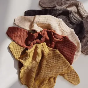 Long Sleeves Cotton Knit Sweater