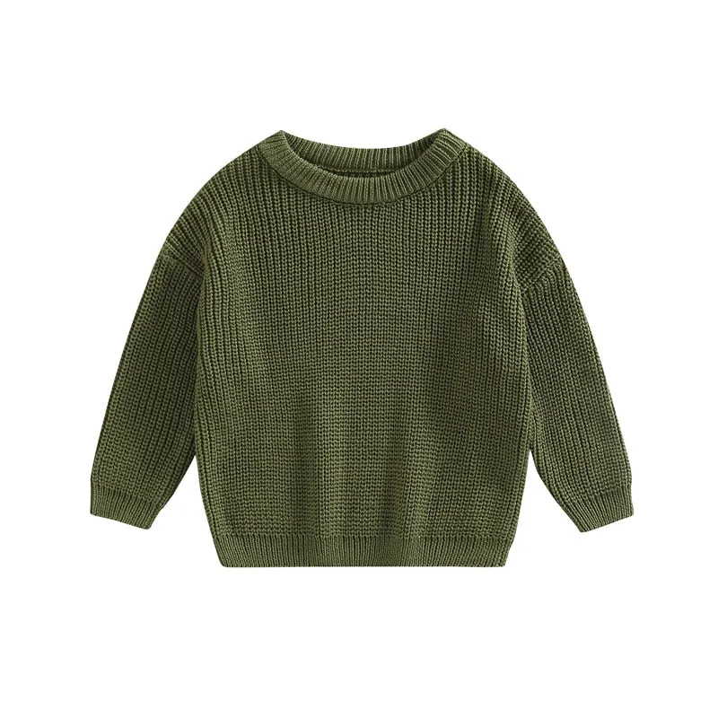 Long Sleeves Cotton Knit Sweater