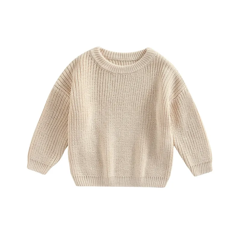 Long Sleeves Cotton Knit Sweater