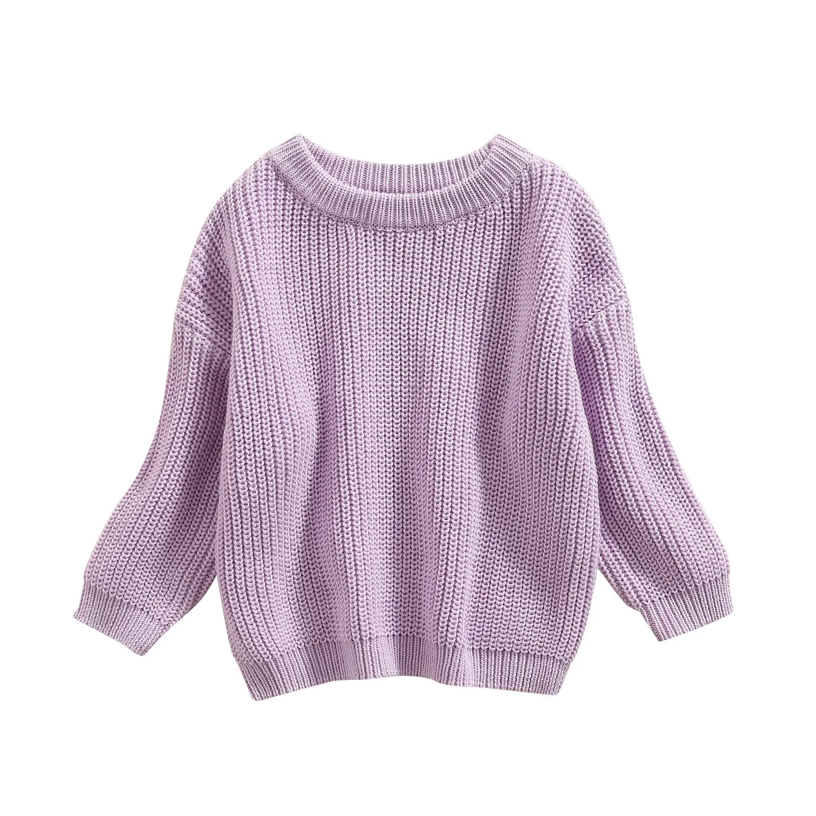 Long Sleeves Cotton Knit Sweater