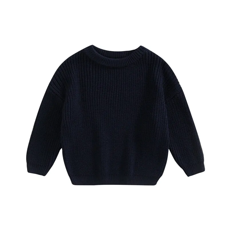 Long Sleeves Cotton Knit Sweater