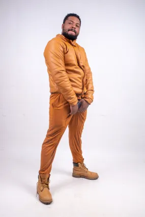 Men's Mustard/Orange leather Jacket