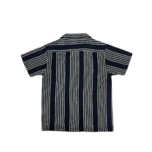 Men's Textured Stripe Black Woven Shirt