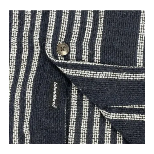 Men's Textured Stripe Black Woven Shirt