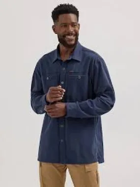 MENS WRANGLER ATG TECHO KNIT SHIRT BLUE NIGHTS