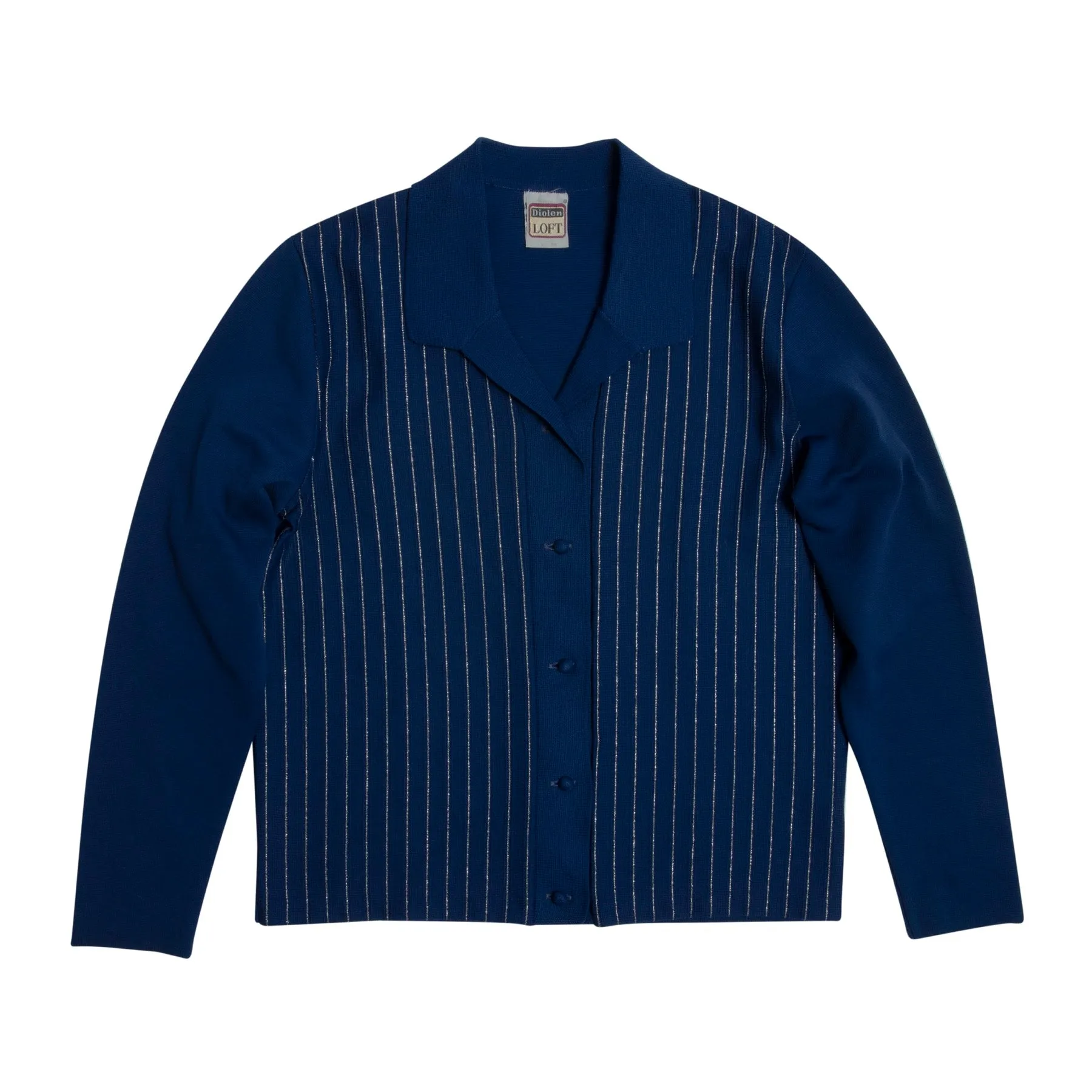 Rib Slip Stitch Oblong Collar Cardigan