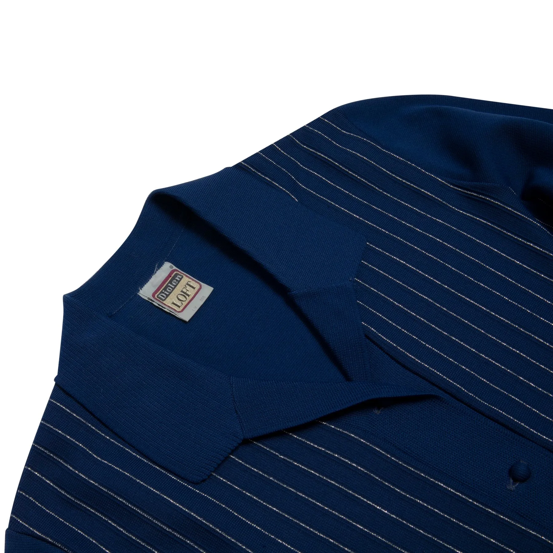 Rib Slip Stitch Oblong Collar Cardigan