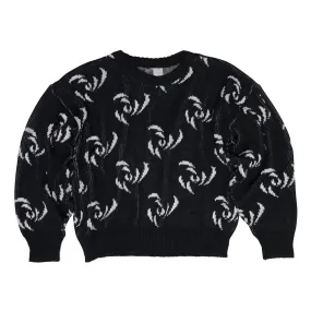 Rose Stranded Jacquard Stockinette Stitch Jumper