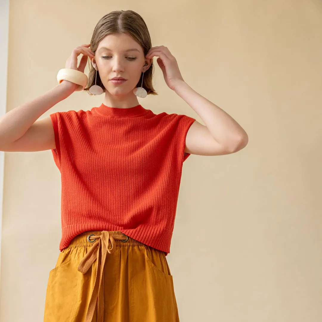 Short Sleeve Crewneck Sweater