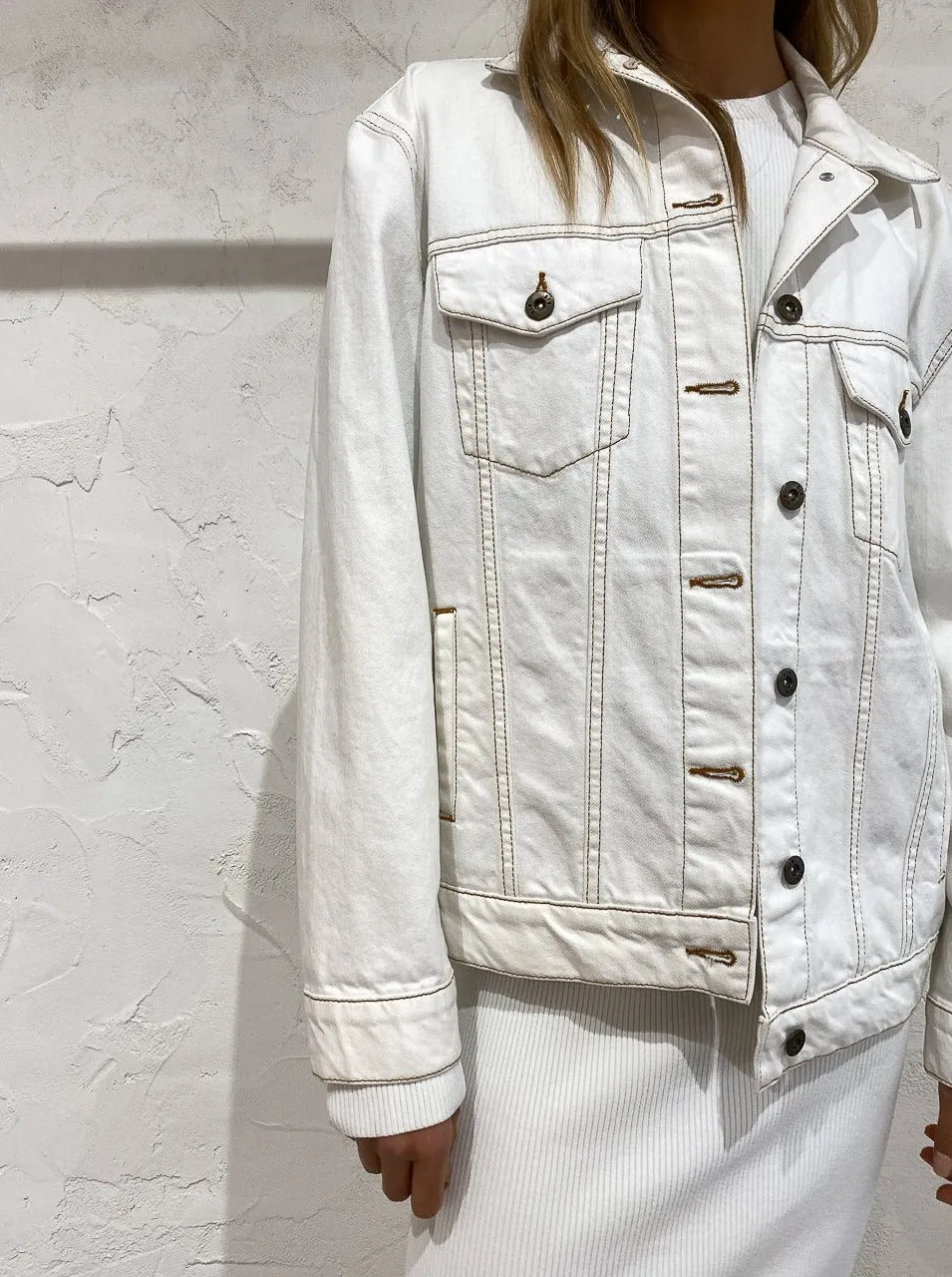 Sir Denim Jacket in Ivory