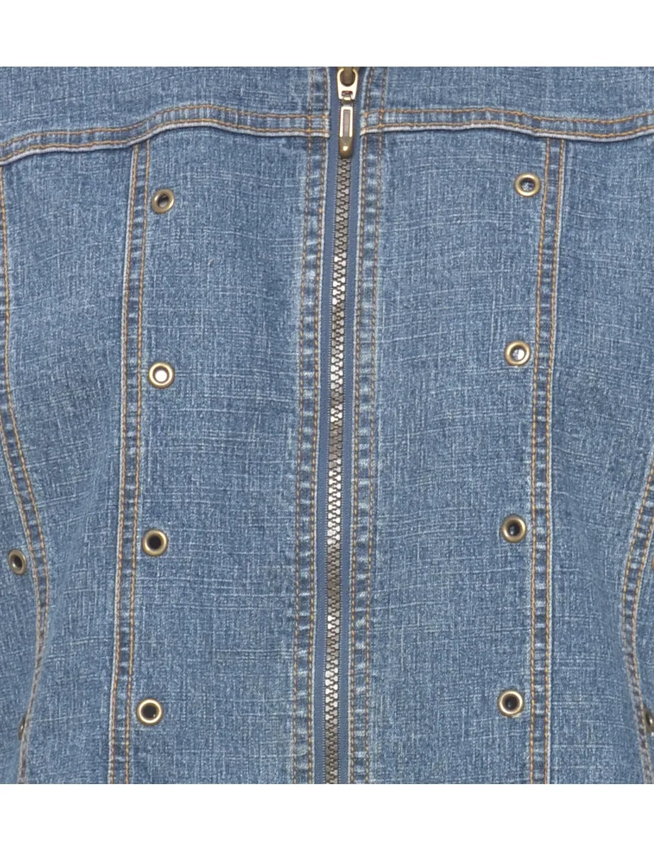 Studded Denim Jacket - L