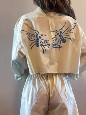 UpcycledNYC X ByBoulukos Button-down Short Set - Bees
