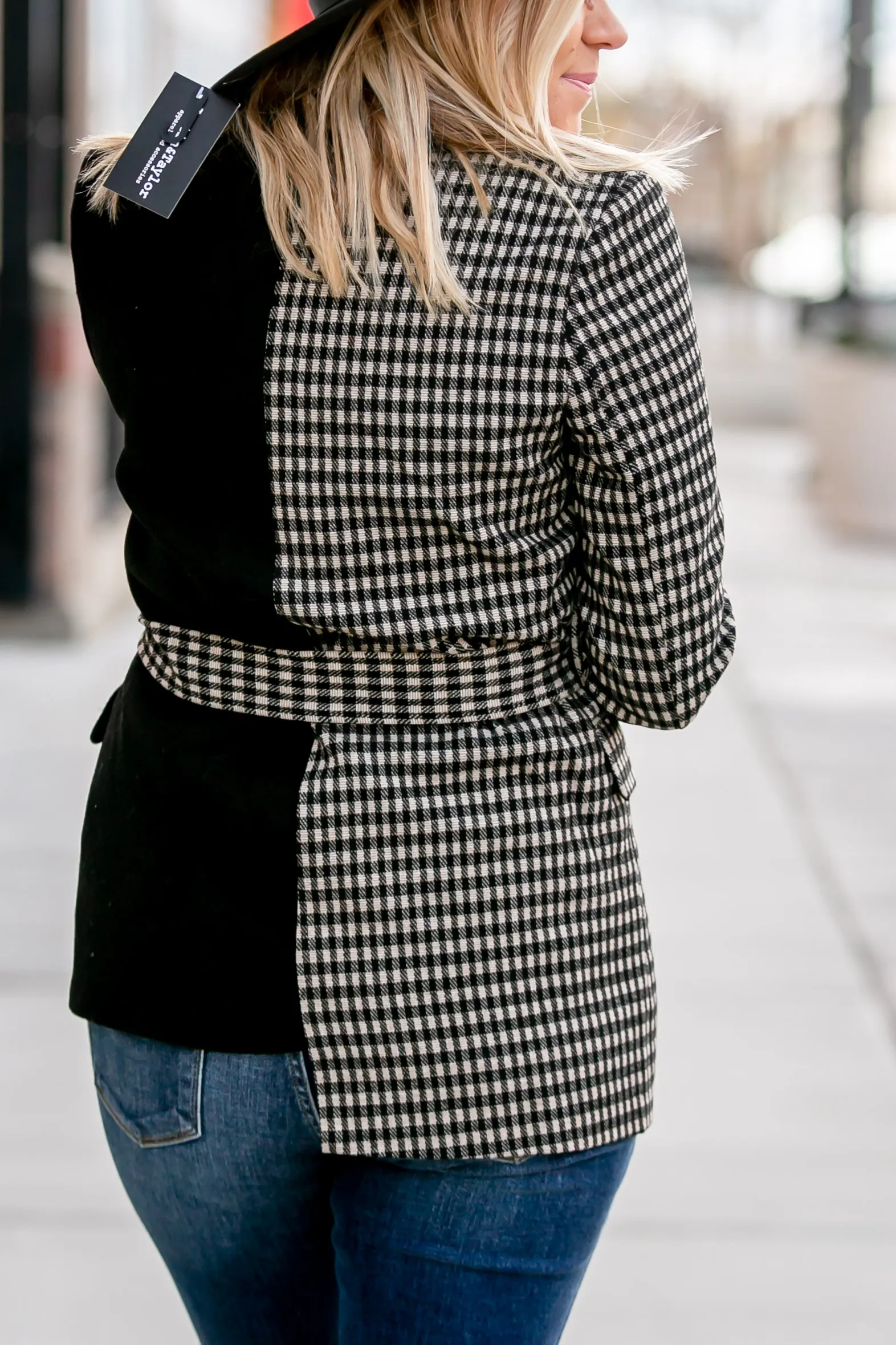 Wrap Me Up Houndstooth Jacket