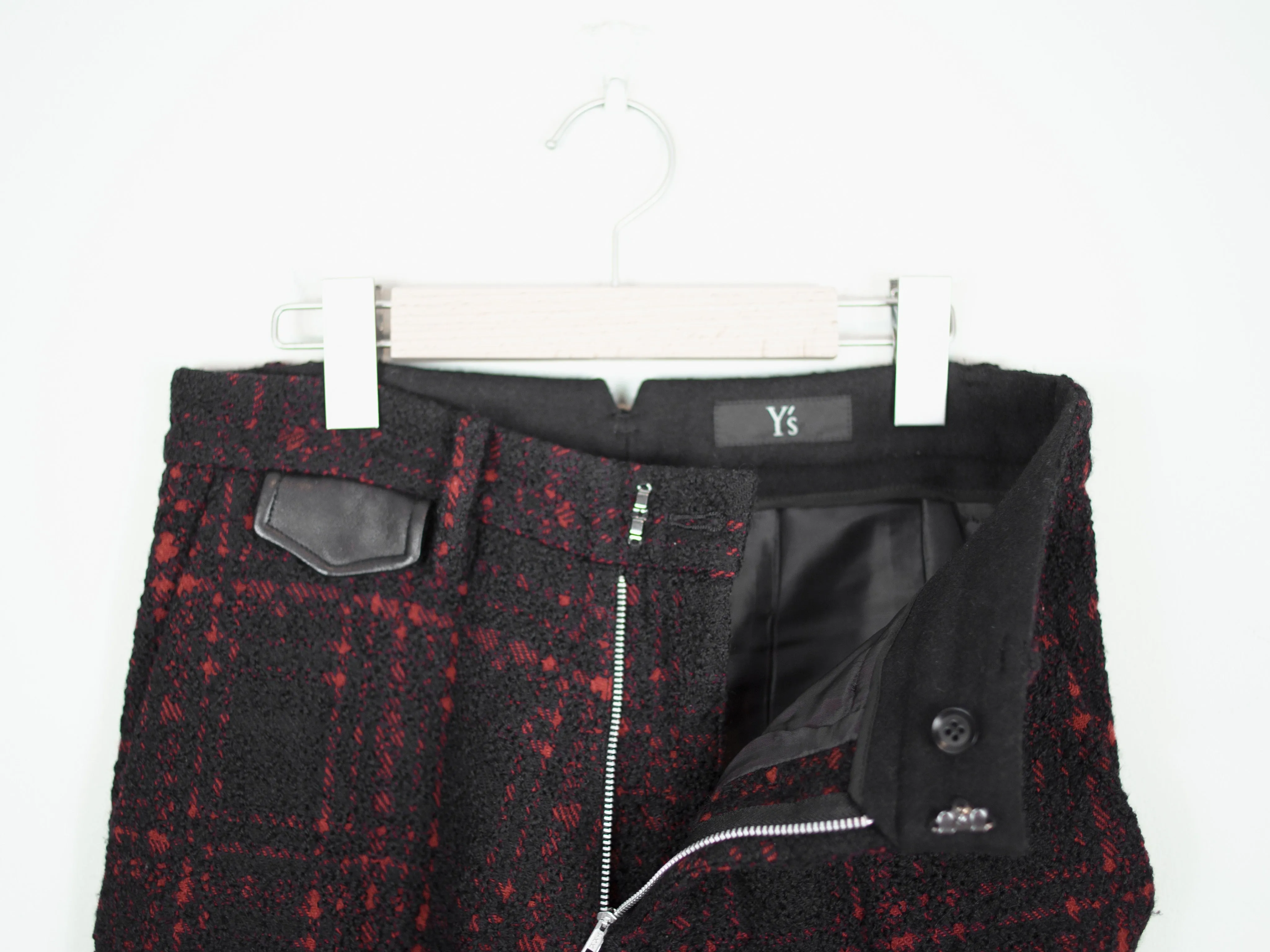 Yohji Yamamoto Y's Leather Sidestripe Woven Trousers
